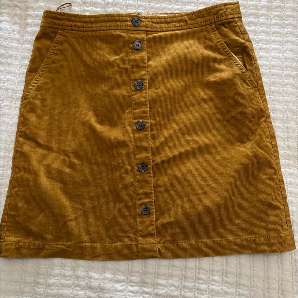 J. Crew Golden Button-Front A-Line Skirt